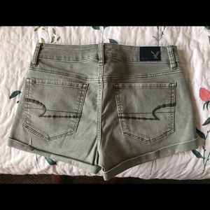 Olive Green AE High Rise Shorts